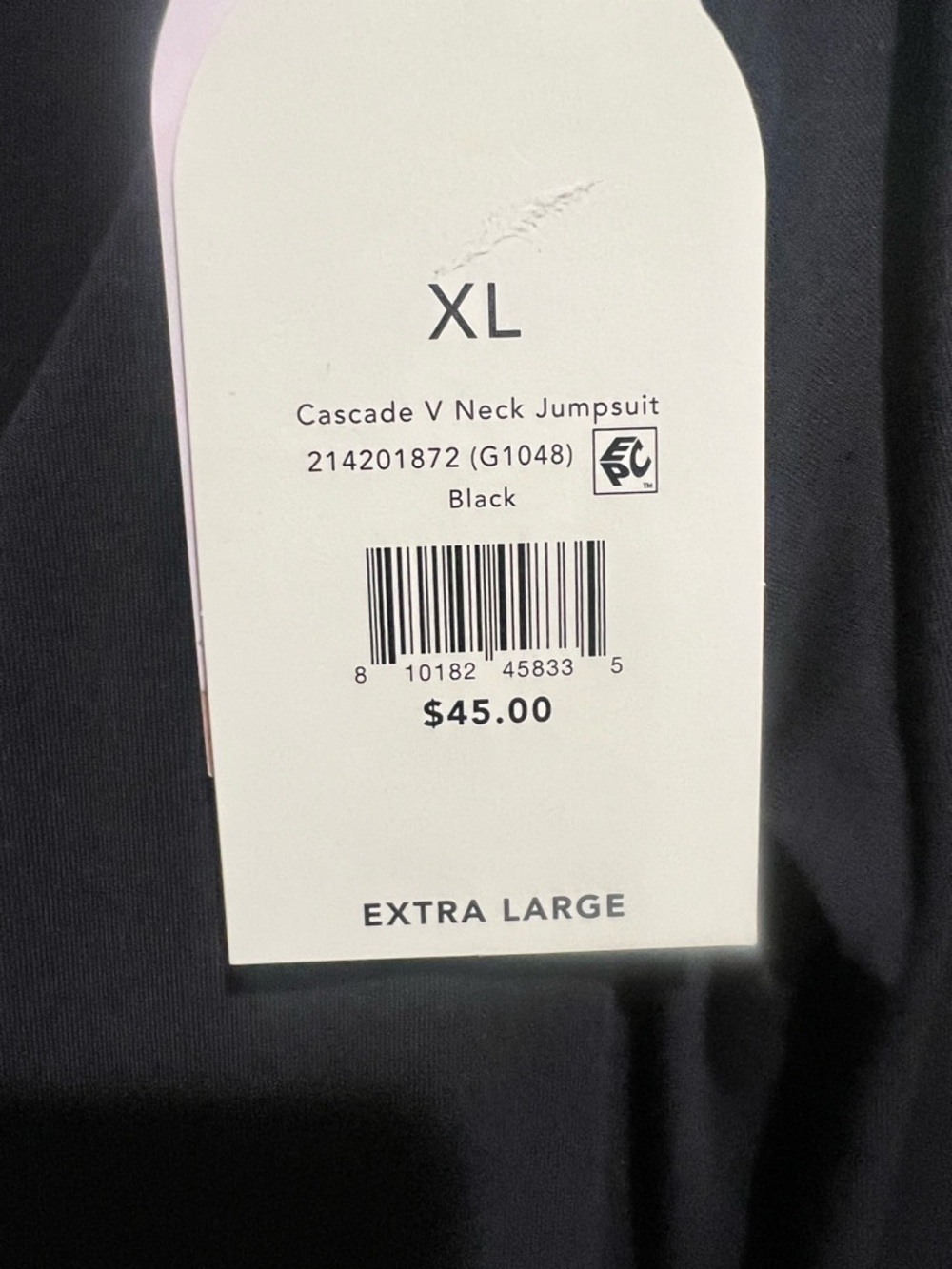 Cascade V-Neck Long Sleeve Dress - Black (Unbranded) - Picture 6 of 6